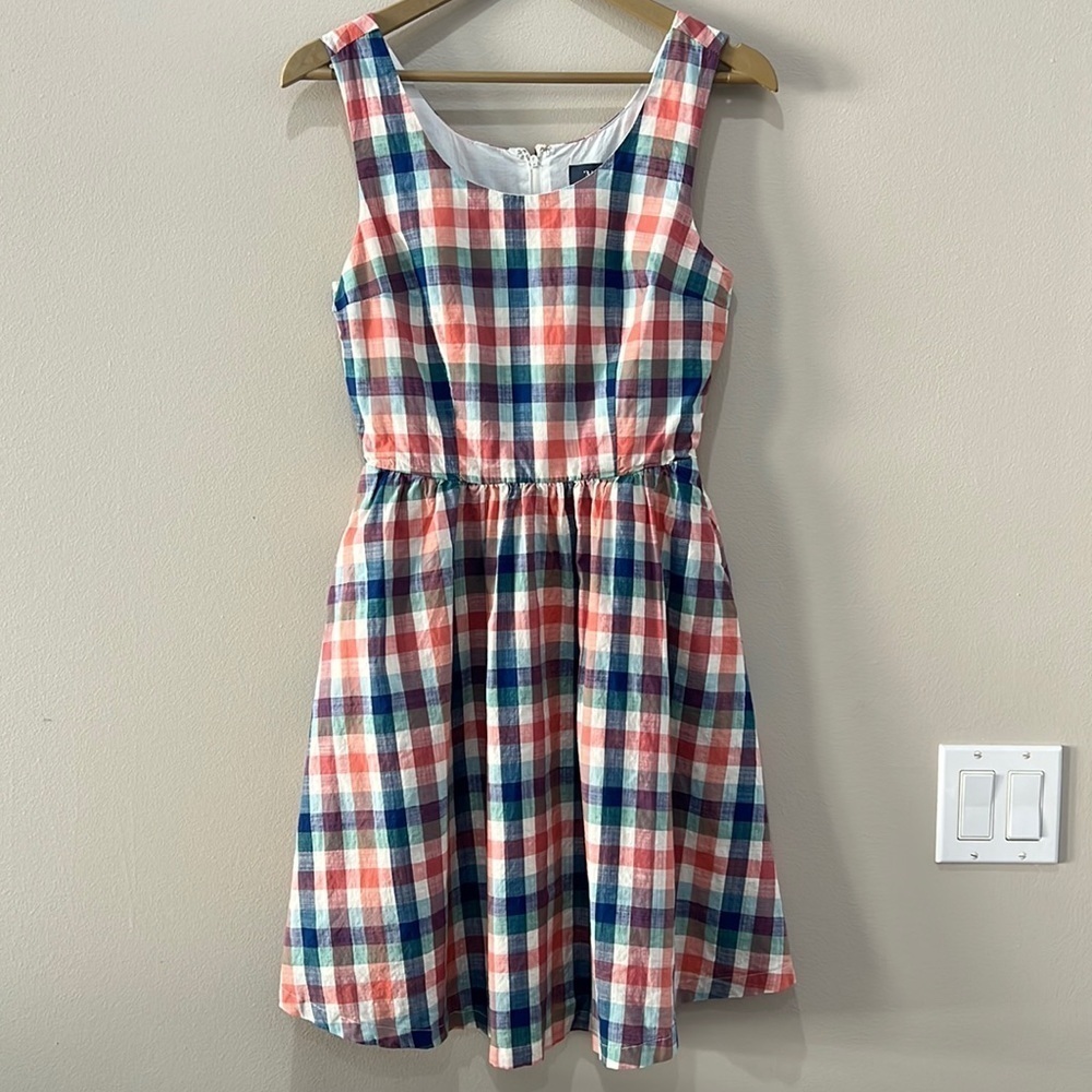 ModCloth Plaid Optimistic Effect Cottage Prairie Dress in size 2